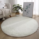 Nordic living room carpet, plush silk, circular floor mat, hanging basket, computer chair mat,living room solid color carpet mat - Image 2