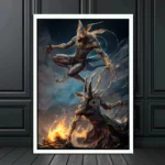 Ancient Egyptian Mythology Catwoman Anubis Golden Sculpture Art Canvas Painting Vintage Animal Wall Poster Print Room Home Decor - Image 4