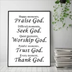 Every Moment Thank God Bible Verse Canvas Painting Posters Prints Wall Art Pictures Christian Religious Living Room Home Decor - Image 2