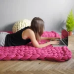 Thick Blanket Nordic Coarse Wool Hand-woven Blanket Knitted Wool Blanket Sofa Cover Blanket Blankets for Beds - Image 5