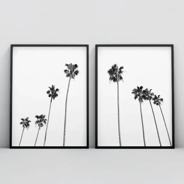 Black and White Palm Trees Posters Prints Tropical Wall Art Pictures Canvas Painting for Living Room Home Decoration