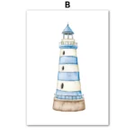 Sailboat Lighthouse Fish Nautical Nursery Posters And Prints Canvas Painting Nordic Wall Art Pictures Baby Kids Room Home Decor - Image 5