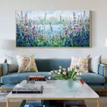 Mintura,Handpainted Texture Flowes Oil Painting on Canvas Modern Home Decoration Large Knife Landscape Posters Wall Art Pictures