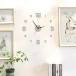 3D Creative Frameless DIY Wall Hanging Clock Wall Stickers Home Mute Digital Clock Living Room Office Wall Decoration - Image 3