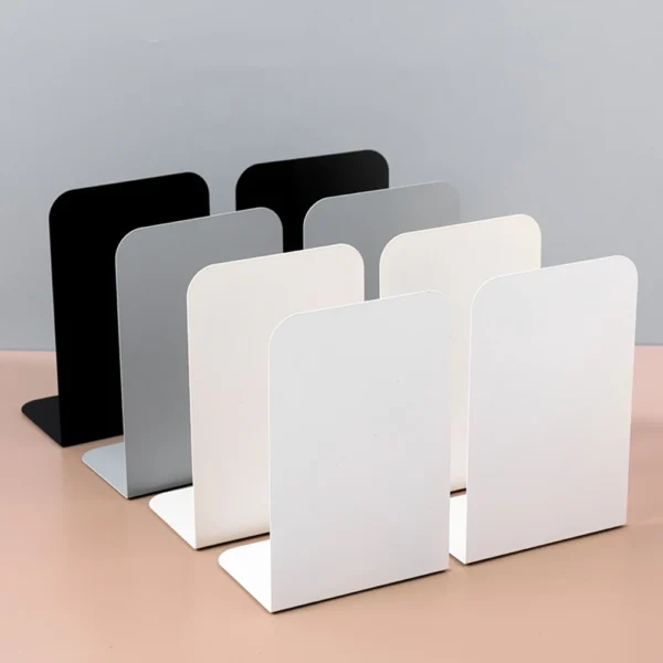 2Pcs INS Simple Metal Book Stand Desktop Non-slip Bookend Student Book Organizer Bookends Large Thickened Books Storage Rack