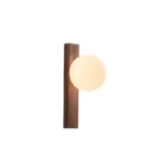 Walnut Wood Milk white Glass Sphere, Wabi-sabi Modern style, Wall light Sconces for Bedroom, Living, Aisle balcony, Bedside - Image 6