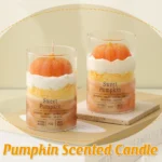 Scented Candle Cup Pumpkin Aroma Gift Jar 120g Orange Home Decoration Candle