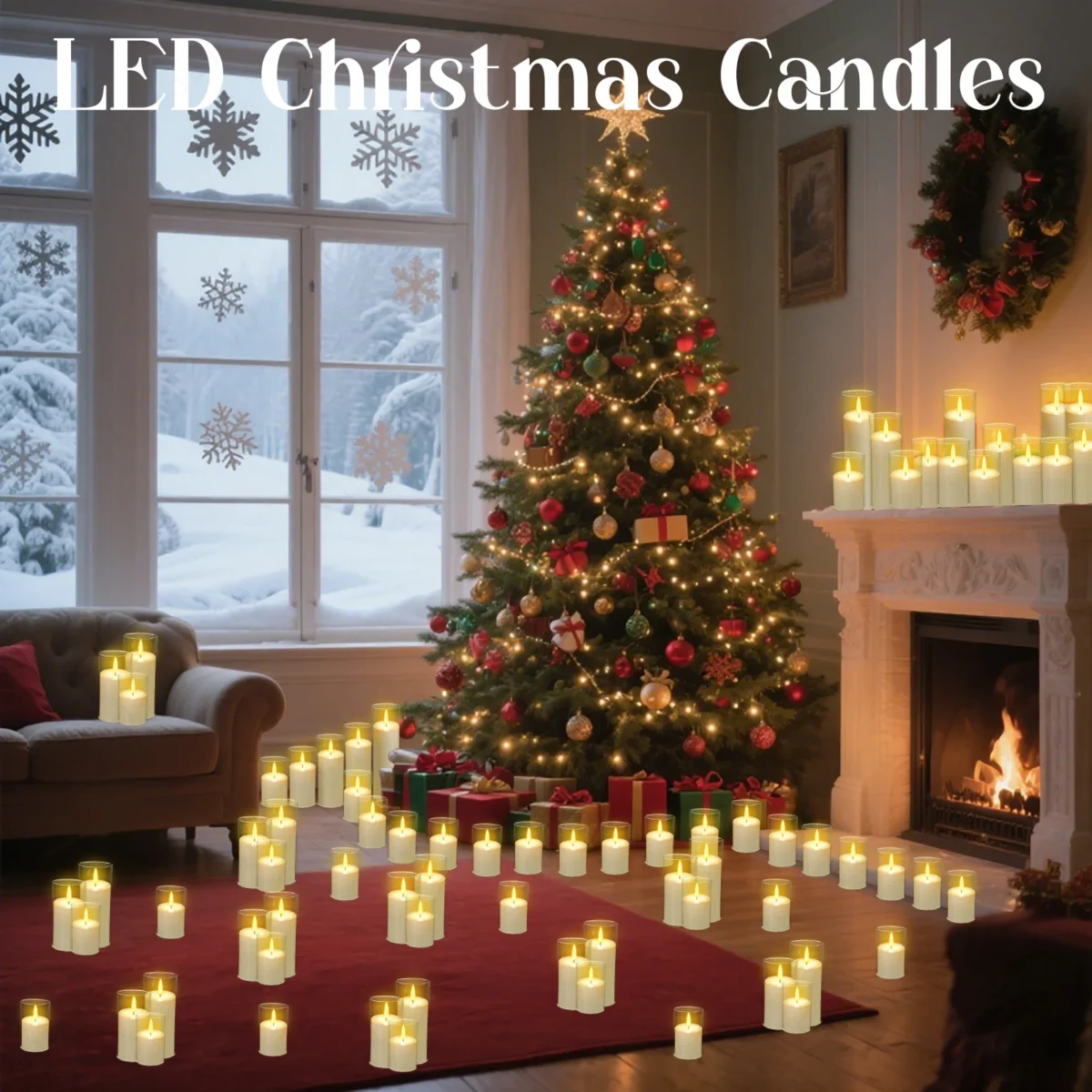 10-240Pcs LED Flameless Candles Wedding Acrylic Cup Candles Flickering Pillar Candles Wedding Concert Decor with Battery Powered - Image 5