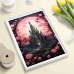 Gothic Retro Pink Flower Castle Posters Prints Butterfly Animal and Plant Landscape Canvas Painting Living Room Home Decoration - Image 2
