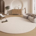 Cream Style Carpets for Living Room Fluffy Soft Bedside Floor Mat Thick Plush Bedroom Decor Round Carpet Cloakroom Anti-slip Rug - Image 3