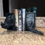 1Pc Gothic Dragon Bookends, 3D Horror Dragon Decorative Bookends Resin Dragon Bookends Creative Sculpture Bookends - Image 4