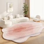 Cream Style Rugs for Bedroom Fluffy Soft Study Floor Mat Irregular Shapes Living Room Decoration Carpet Thicked Plush Lounge Rug