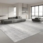 Light Luxury Japanese Area Rug - Gray Washable Anti-Slip Carpet - Image 2