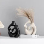 OasinBoho Ceramic Vases Set Hollow Nordic Modern Home Living Room Decoration Objects Minimalist Bookshelf Decor Centerpiece - Image 2
