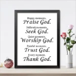 Every Moment Thank God Bible Verse Canvas Painting Posters Prints Wall Art Pictures Christian Religious Living Room Home Decor