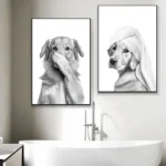 Cat Giraffe Dog Elephant Toilet Paper Bathtub Funny Bathroom Poster Print Canvas Painting Wall Art Shower Room Home Decoration - Image 4