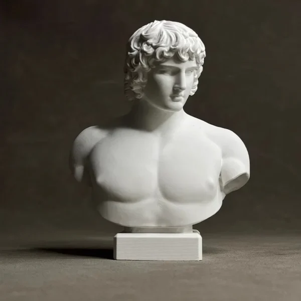 Antinous gypsum sculpture desktop ornament European character statue Room decor Home decoration Office bookshelf decoration Gift