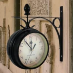 Wall Clock Retro Double-Sided Wall Clock Battery Operated Silent Station Clock Antique Wall Clock For Living Room Bedroom Office - Image 4