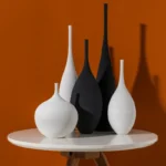Minimalist Handmade Art Zen Vase Ceramic Decoration Living Room Model Home Decoration Black and White Art Vase Hand Drawing - Image 6