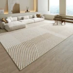 Wabi-sabi Wind Bedroom Decor Plush Carpet Thickened Study Anti-slip Mat Japanese-style Carpets for Living Room Home Striped Rug - Image 2