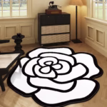 Round Camellia Crystal Velvet Floor Mat Living Room Bathroom Door Absorbent Quick-Drying Floor Rugs Household Non-slip Carpet - Image 5