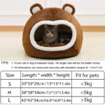Funny Cat Bed Warm Pet House Soft Long Plush Kitten Lounger Cushion Small Dogs Tent Cave Beds For Cozy Cat House Mat Supplies - Image 6