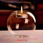 Clear Glass Tea Spot Candle Holder, Hollow Round Light, Living Room Decoration, Wedding Decoration, Home Decoration, 1PC - Image 4
