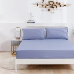 Soft Skin-friendly Fitted Sheet Set Solid Color Single Double Bed Sheet and Pillowcases Elastic Band Bedsheet Mattress Cover - Image 2