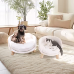 Pet Sofa Bed Raised Cat Chair Small Dog Couch Bed Removable Cushion Sleep House - Image 3