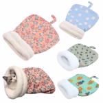 Pet Sleeping Bag Winter Warm Soft Plush Semi Enclosed Cat Nest Sleeping Bag Home Cat and Dog Comfortable Bed Accessories - Image 3