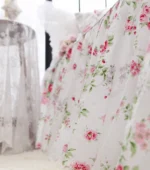 European Pastoral Style Rose Printed Bed Spread Garden Pure Cotton Skirt Type Bed Sheet Queen Bed Skirt Coverlet Bedspread - Image 4
