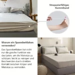 Pure Linen Fitted Sheet 35cm Deep Pocket Bed Mattress Cover Solid Color Non-slip Fixed Sheet Cover Dust Protective Bedspread - Image 6