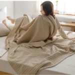 Soft Waffle Plaid Cotton Blanket for Bed Gauze Thin Towel Quilt Queen King Bedspread Blanket Throw Bed Sofa Cover Bedding - Image 3