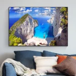 Zakynthos Island Greece Landscape Canvas Painting Navagio Beach Seascape Ocean Posters and Prints Wall Art Wall Decor Cuadros - Image 4