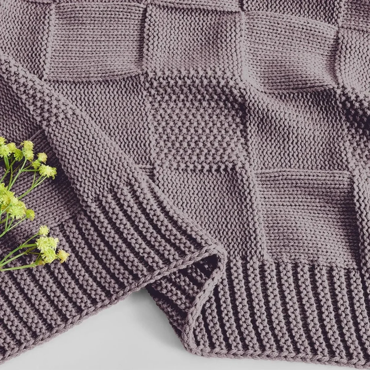 Cozy Bohemian Waffle Knit Blanket - Soft Green Shawl For Comfort - Image 6