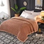 1PC Super Soft Crystal Velvet Bedspread Anti-skid Solid Color Winter Warm Quilted Bedspread Thick Blankets Quilt for Beds 침대보 - Image 5