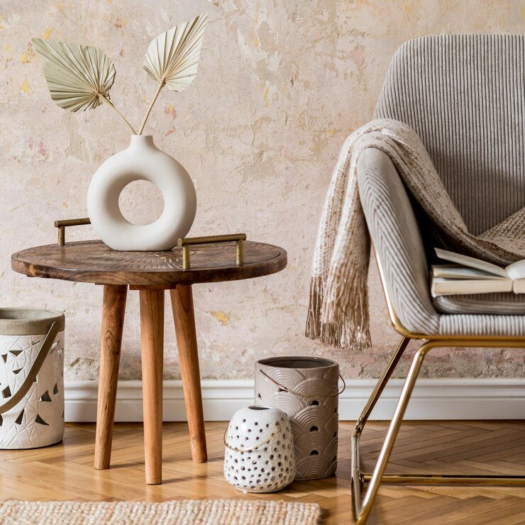 stylish oriental living room with design armchair decorations elegant personal accessories wabi sabi concept 431307 7634