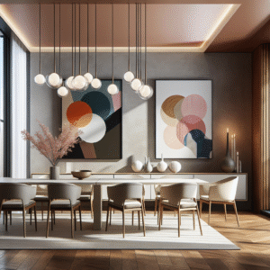 Contemporary Dining Room With Bold Accents