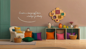 A beautifully crafted DIY upholstered headboard with tufting