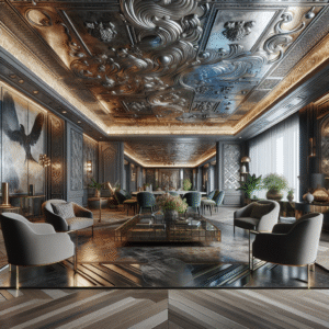 Statement Ceilings With Metallic Finishes