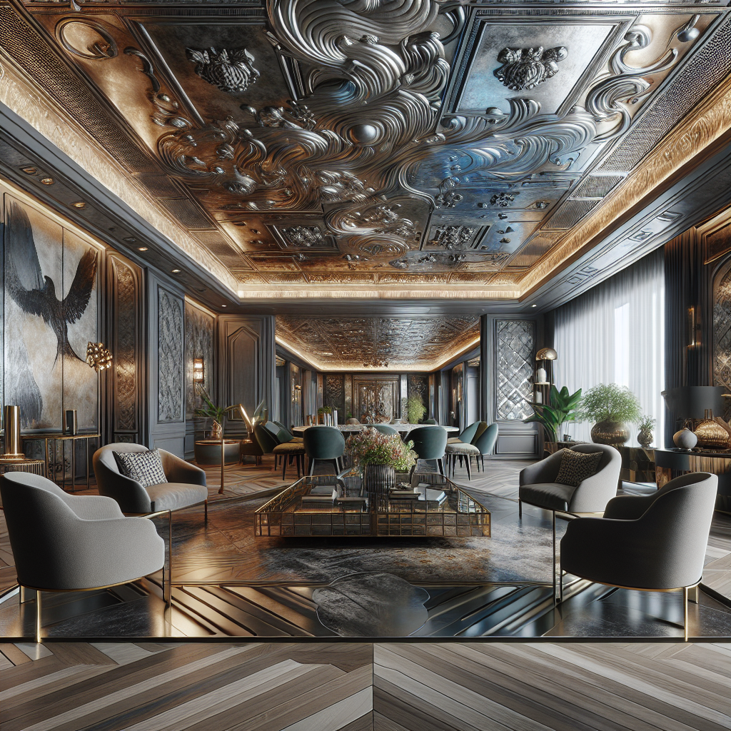 Statement Ceilings With Metallic Finishes