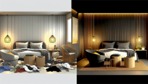 Transform Your Space: A Glamorous Charcoal and Gold Bedroom Makeover