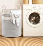 Stylish 58 L Cotton Rope Laundry Basket for Toys & Blankets