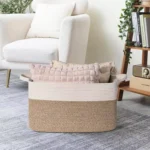 Cotton Rope Woven Dirty Clothes Basket Large Capacity Square Storage Basket Toys Blanket Storage Basket