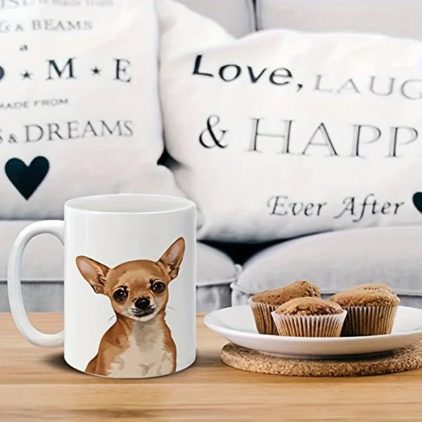Adorable Ceramic Mug - Cute Chihuahua Design, Perfect Gift for Dog Lovers and Coffee Enthusiasts, Unique Collectible