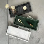 Marble Stone Serving Tray Lotion Cosmetics Jewelry Organizer Marble Elegant Jewelry Tray for Club Dresser Office Kitchen Home - Image 2