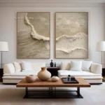 Handcrafted Large Black & White Abstract Canvas Art Piece - Image 3