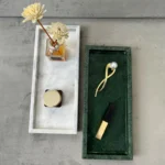 Marble Stone Serving Tray Lotion Cosmetics Jewelry Organizer Marble Elegant Jewelry Tray for Club Dresser Office Kitchen Home - Image 3