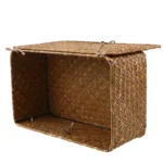 Rattan Woven Storage Box Clothing Toys Holder Handmade Jewelry Boxes Straw Wicker Basket with Lid Home Sundries Makeup Organizer - Image 5
