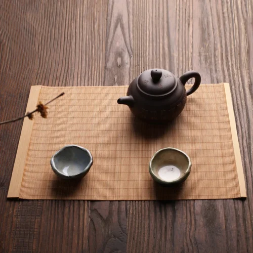 New Natural Bamboo Table Mat Tea Dining Hot Insulated Table Runner Japanese Style Natural Woven Placemat Coaster Cup Pad